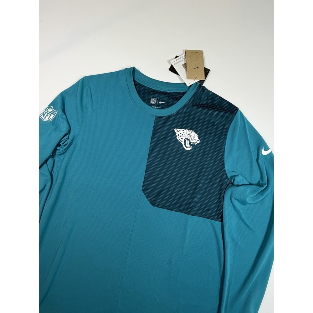 Jacksonville Jaguars Shirt Mens Large NFL Nike Dri Fit Long Sleeve Teal NWT